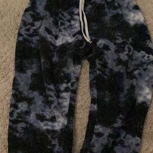 Black and Gray Tie-Dye Sweatpants